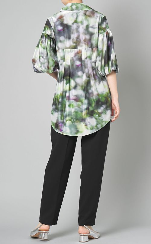 グラフィックプリントレイヤードシャツ