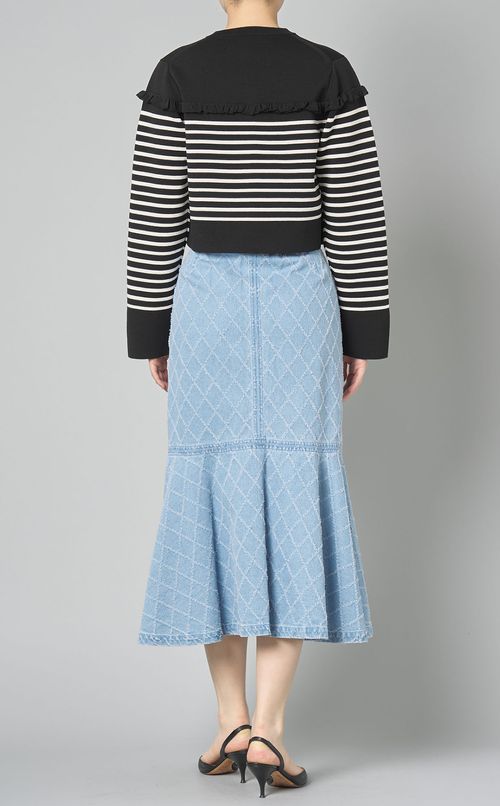 フリルバスクボーダーカーディガン