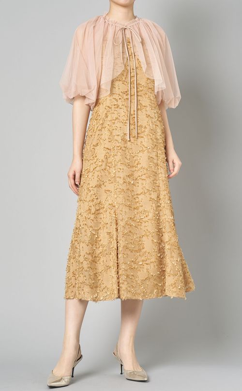 ボレロ付カットジャガードワンピース