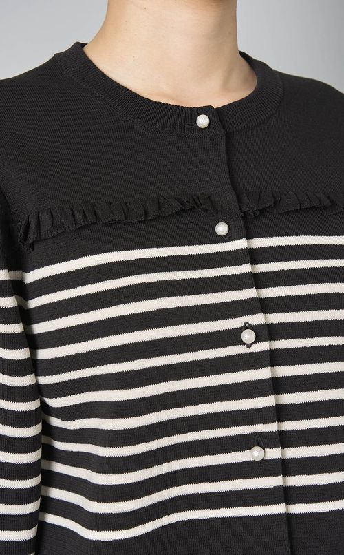 フリルバスクボーダーカーディガン