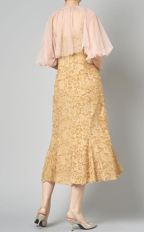 ボレロ付カットジャガードワンピース