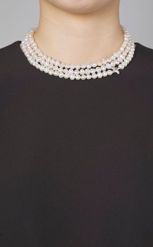 トリプルパールピジョンネックレス