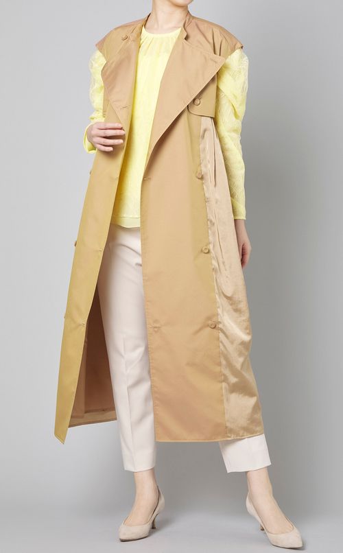 ギャザースリーブレースブラウス