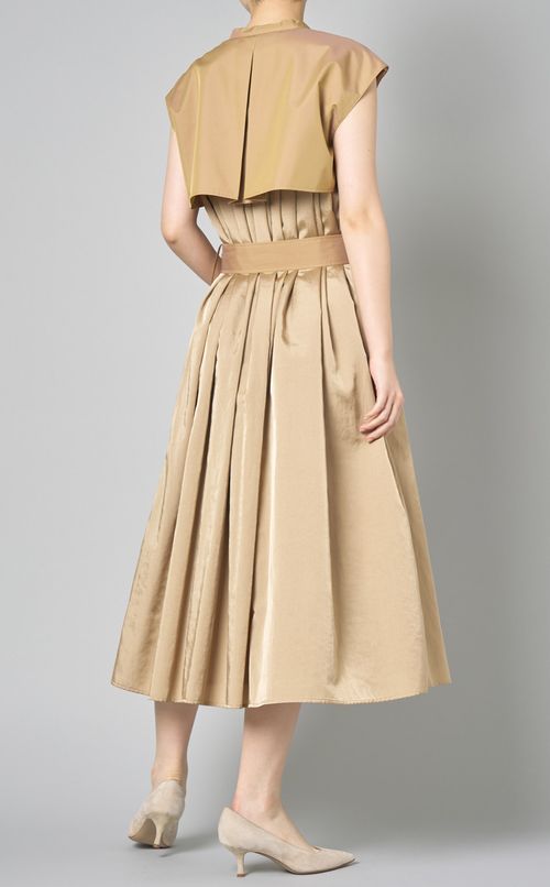 異素材ミックストレンチワンピース