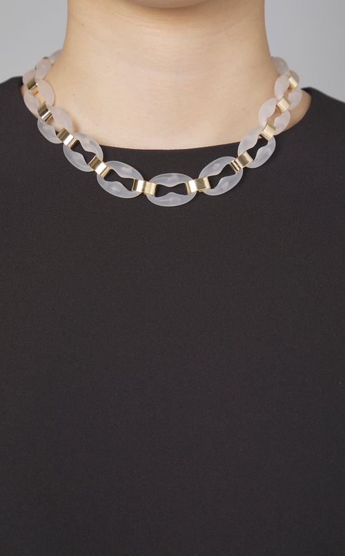 クリアチェーンメタルパーツネックレス