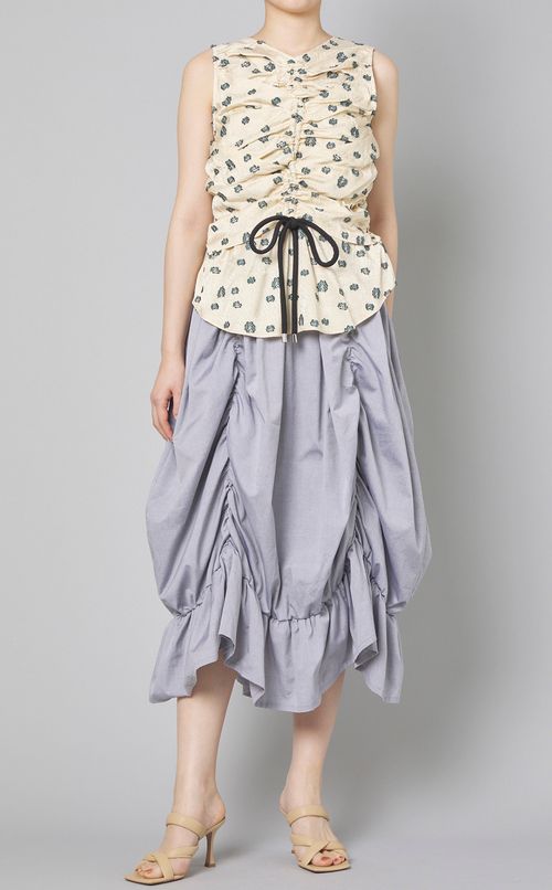 コットン2wayギャザーワンピース