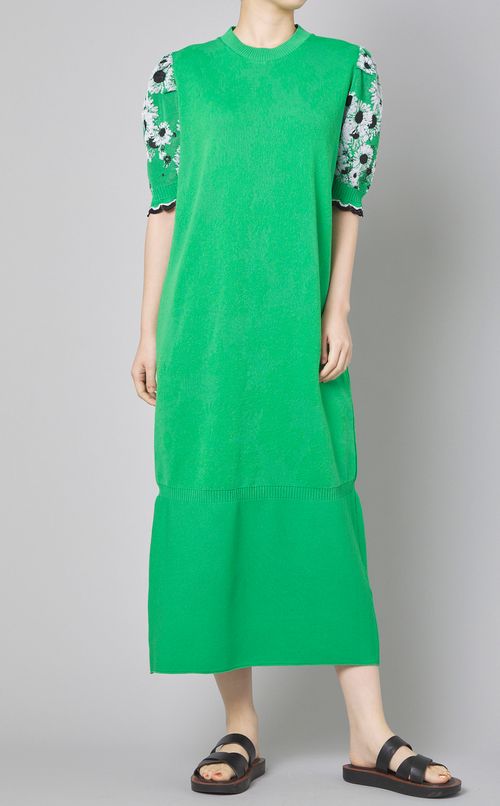 フラワージャガードニットワンピース