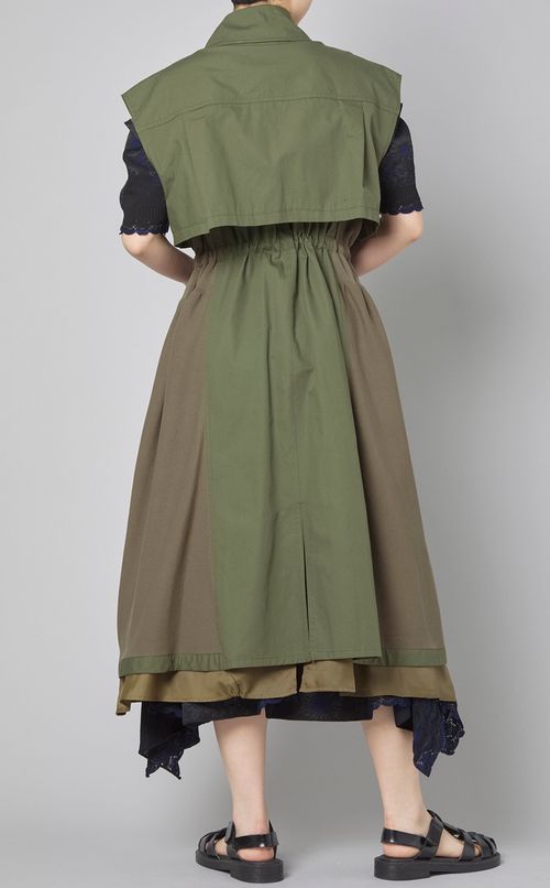 コットンポプリンノースリーブコート