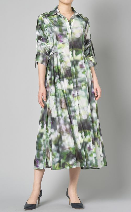 グラフィックプリントシャツドレス