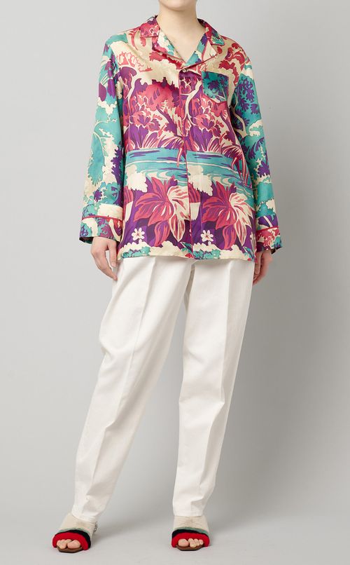 マルチプリントシルクシャツ