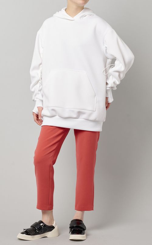 ギャザースリーブフーディプルオーバー