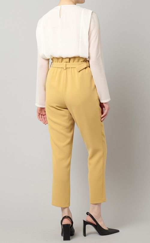 ベルト付タックテーパードパンツ