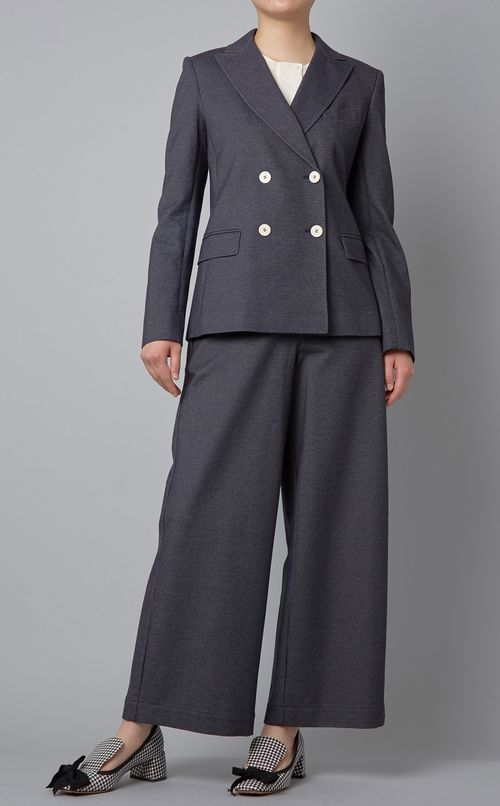 デニムライクジャージーワイドパンツ