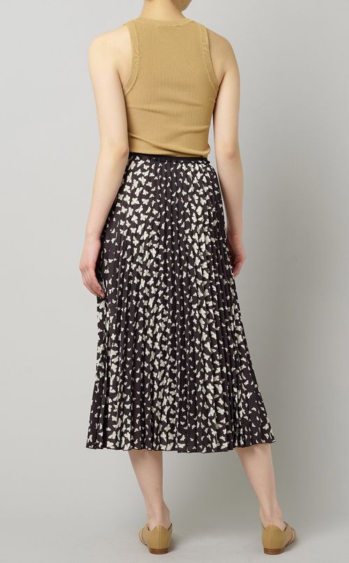 バタフライプリントプリーツスカート