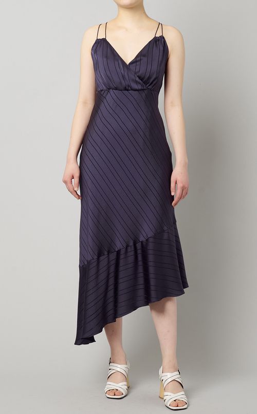 ストライプサテンキャミソールワンピース