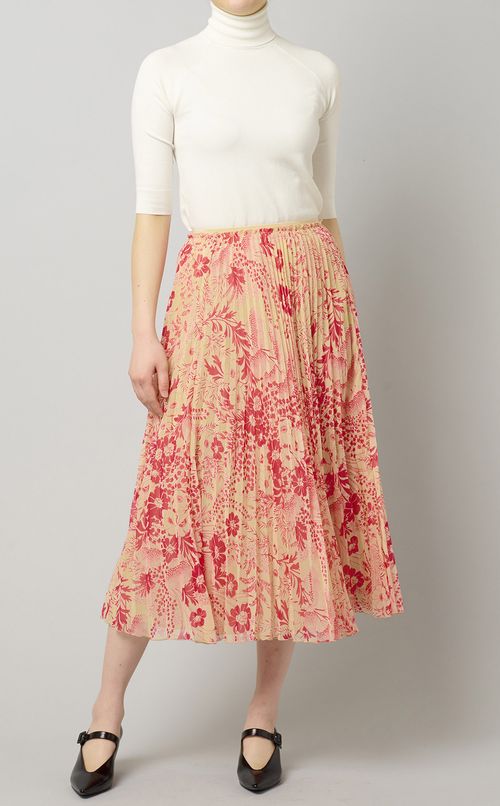 フラワープリントプリーツスカート