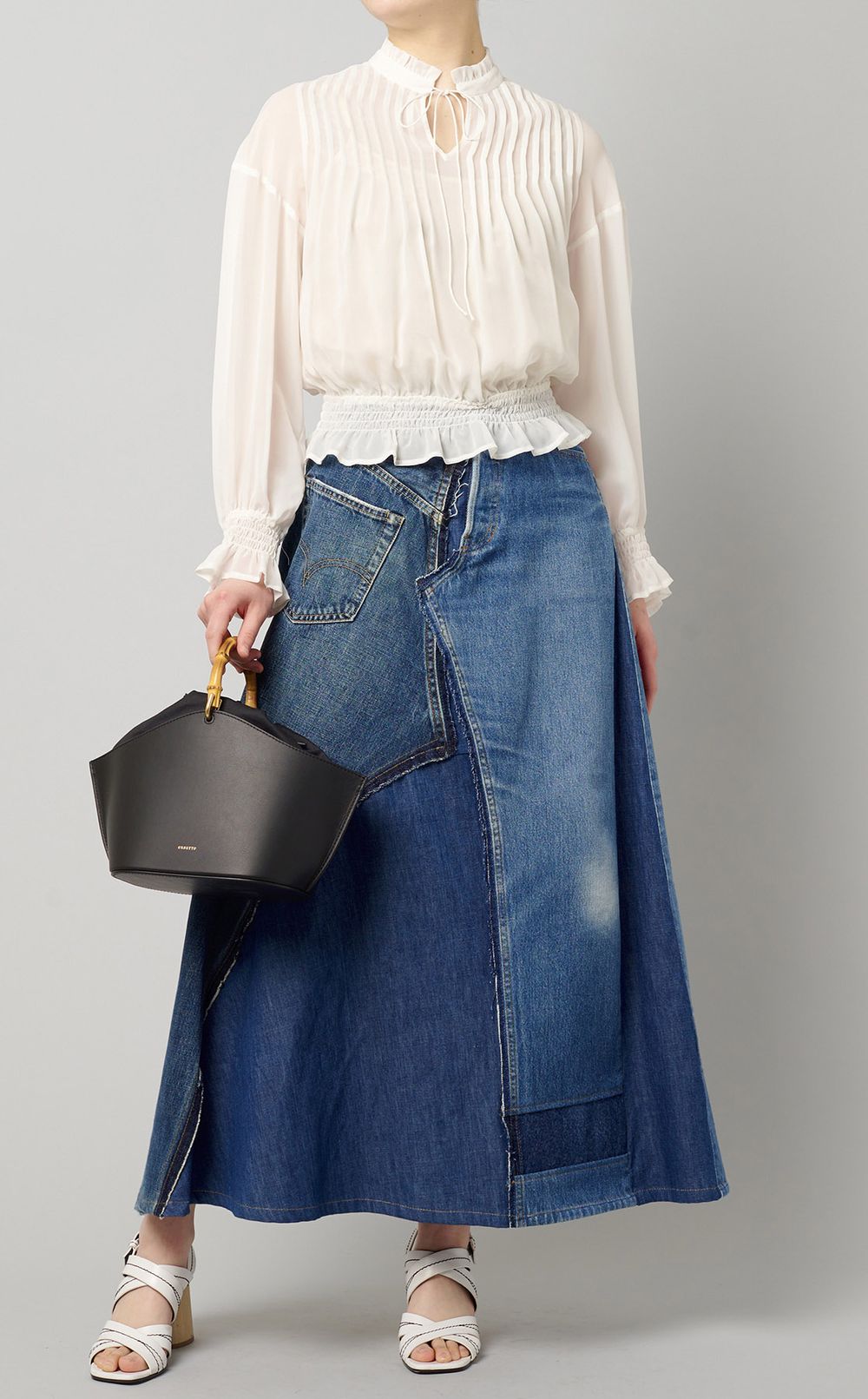 バンブーハンドルレザーバッグ