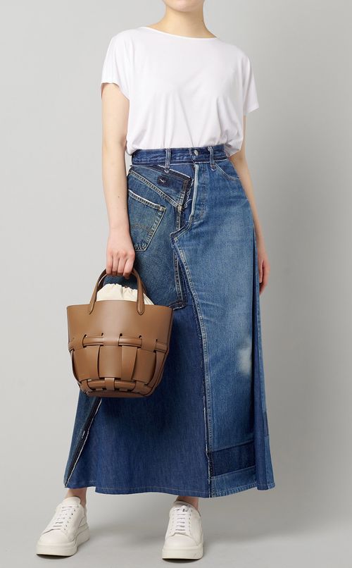 アシンメトリーデニムロングスカート