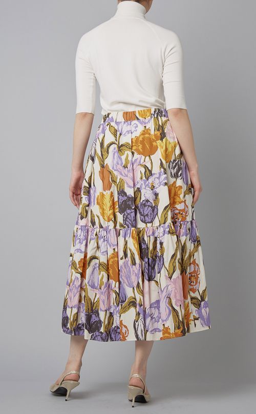 フラワープリントイージースカート