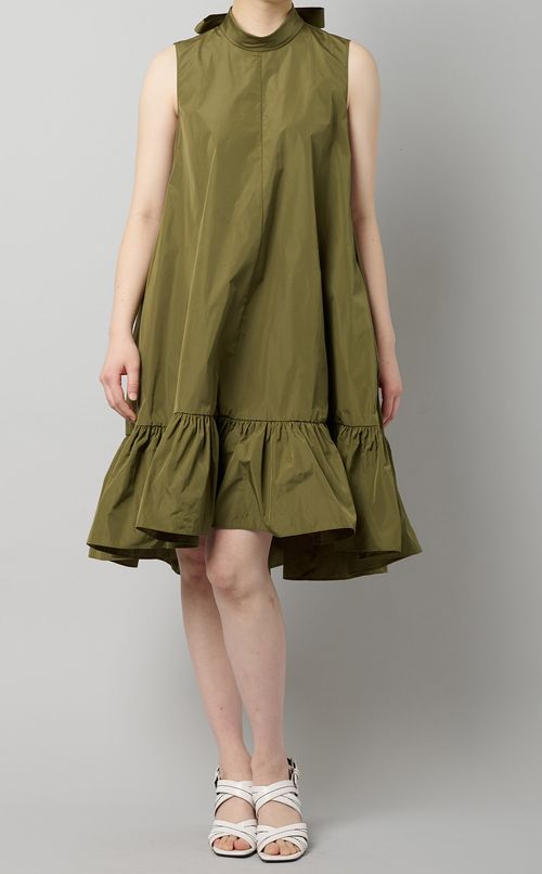 ノースリーブギャザーフレアワンピース