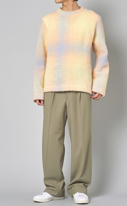 チェックグラデーションニット