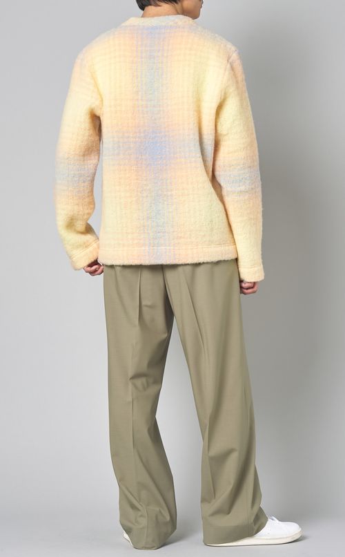 チェックグラデーションニット