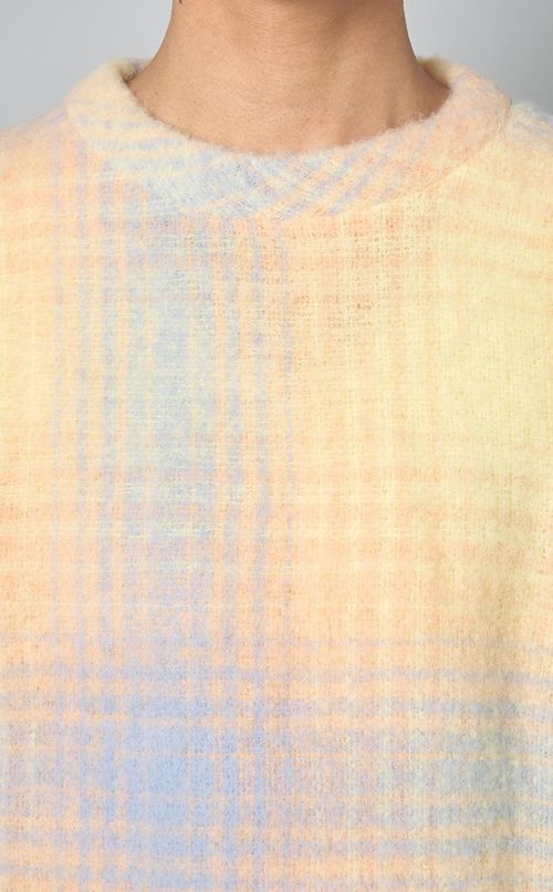 チェックグラデーションニット