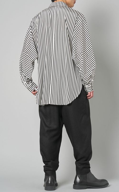 ストライプスカーフシャツ