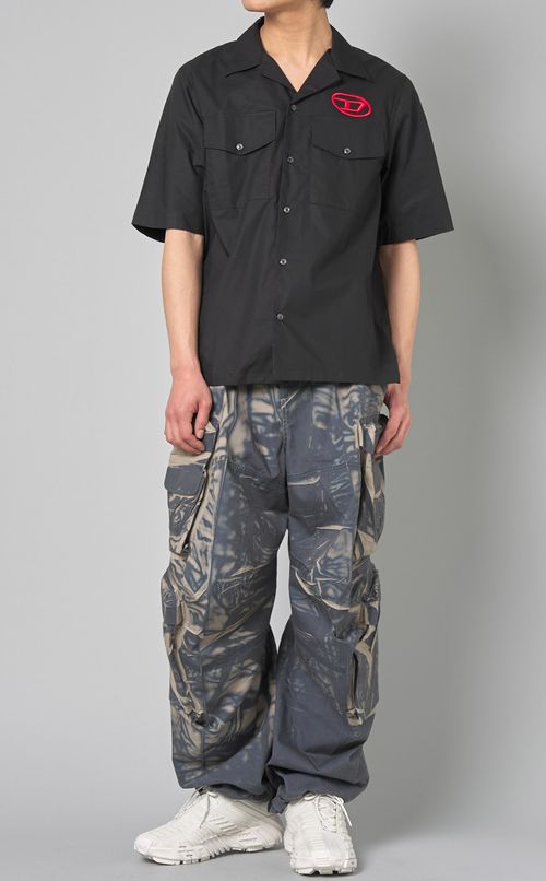 プリントデニムカーゴパンツ