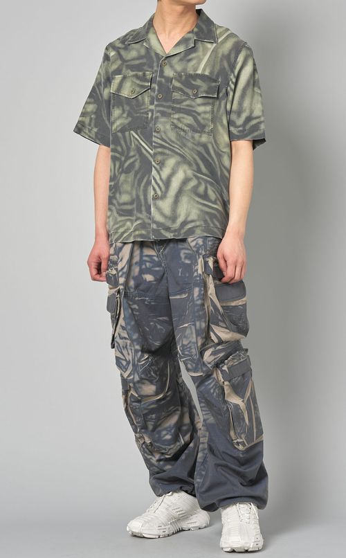 プリントデニムカーゴパンツ