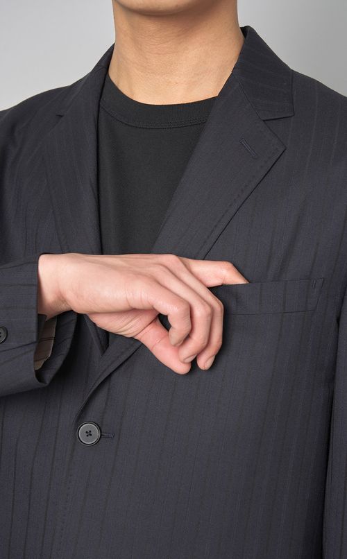 ストライプウールブレザー