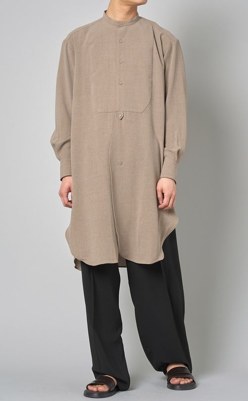 バンドカラーカフタンシャツ