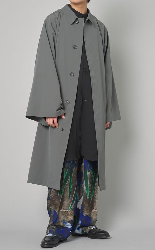 ワイドスリーブバルカラーコート