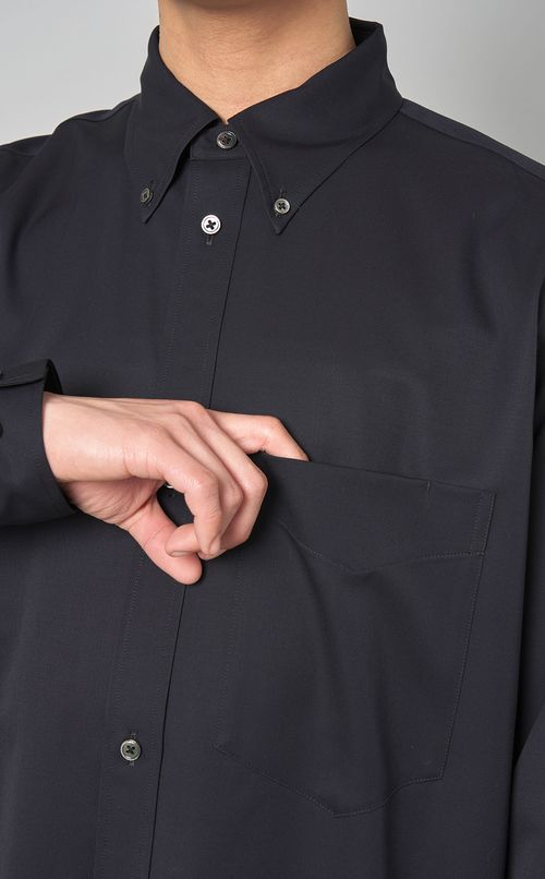 ウールギャバオーバーサイズシャツ