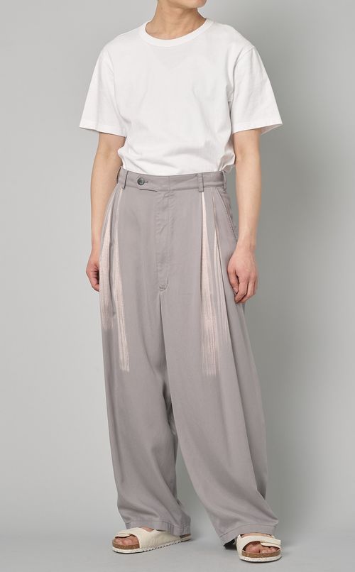 ハンドペイントワイドタックパンツ