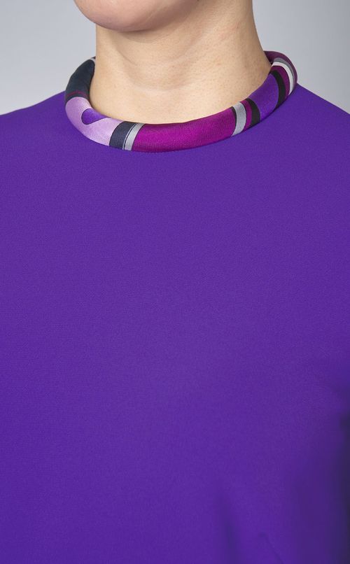 プリントトリムフレアワンピース