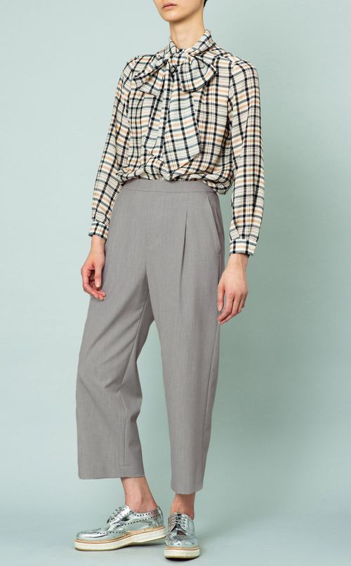 ポプリンストレッチタックパンツ