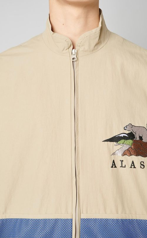 エンブロイダリーナイロンブルゾン