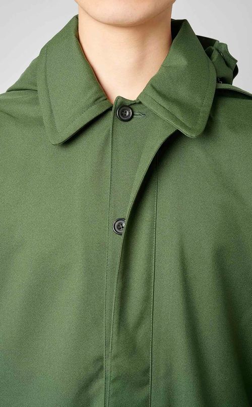 フード脱着シングルカラーコート