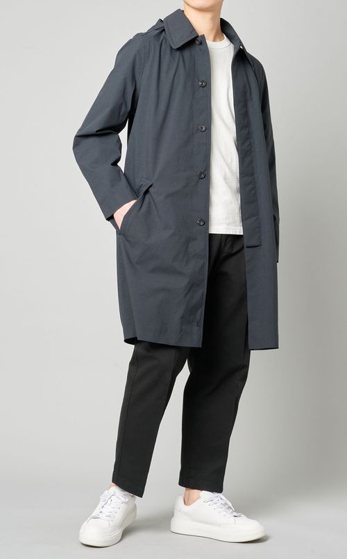 フード脱着ステンカラーコート