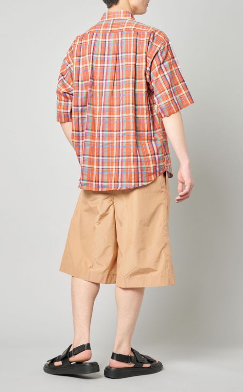 ガーゼチェックプルオーバーシャツ