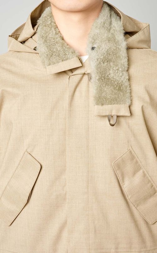 ファーネックフード付コート