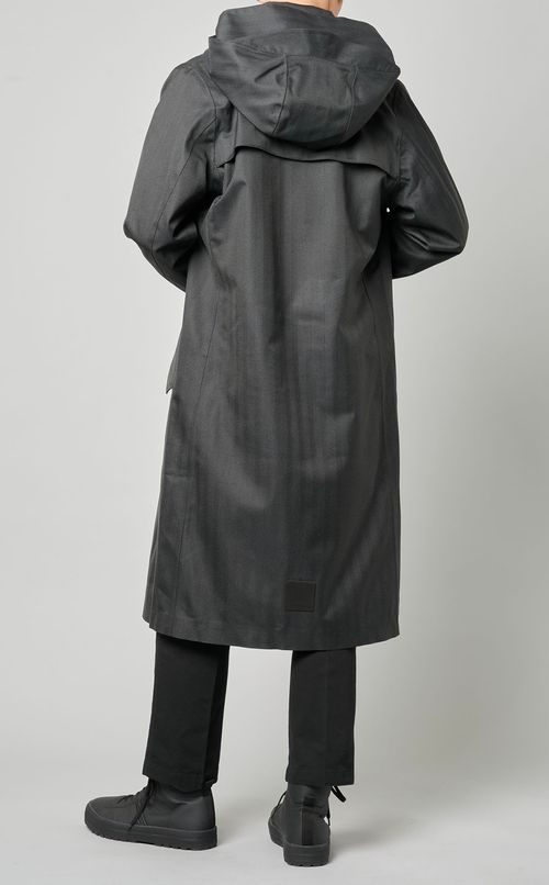 フード脱着シングルカラーコート