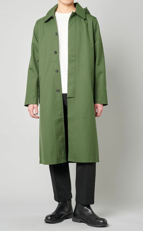 フード脱着シングルカラーコート