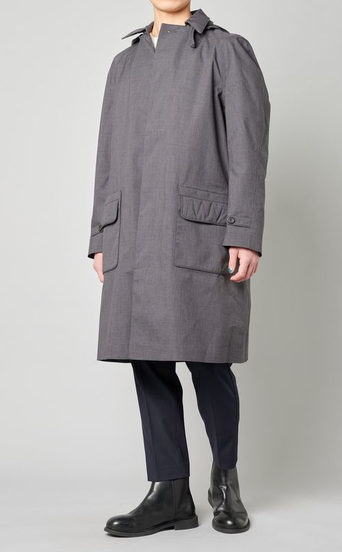 フード付ステンカラーコート