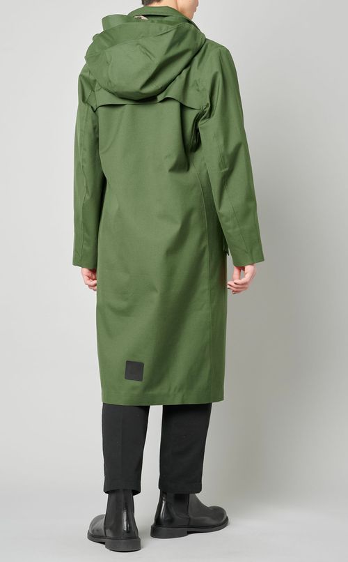 フード脱着シングルカラーコート