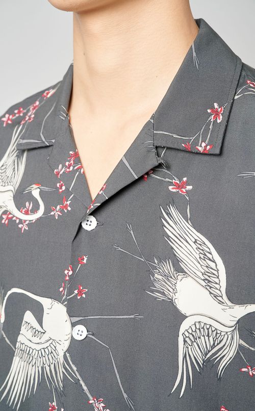 オープンカラーショートスリーブシャツ