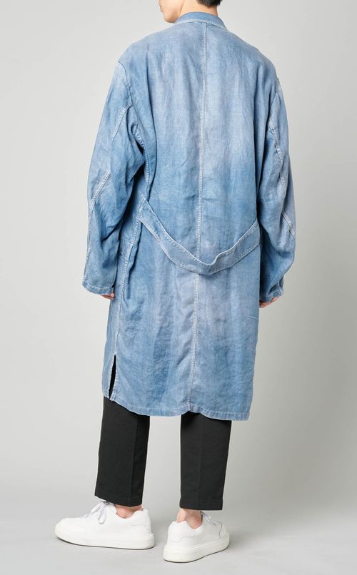 ミックスレイヤードリネンコート