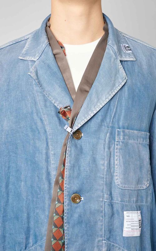 ミックスレイヤードリネンコート