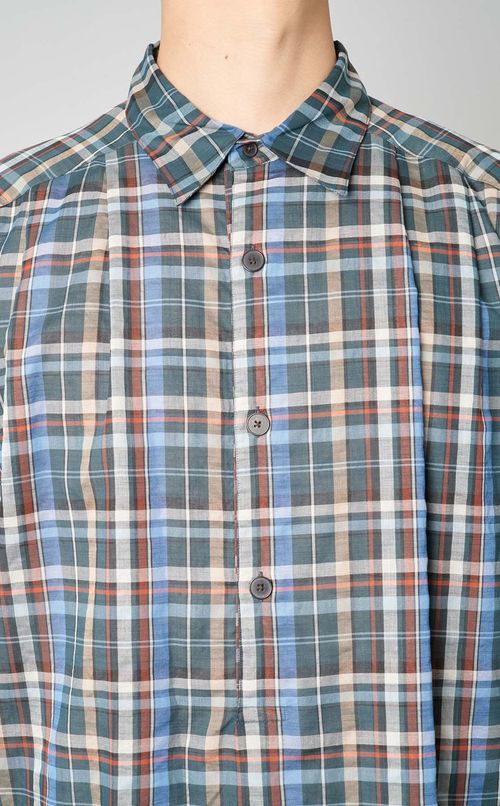 ガーゼチェックプルオーバーシャツ